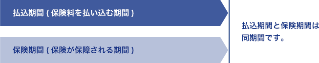 払込期間と保険期間は同期間です。