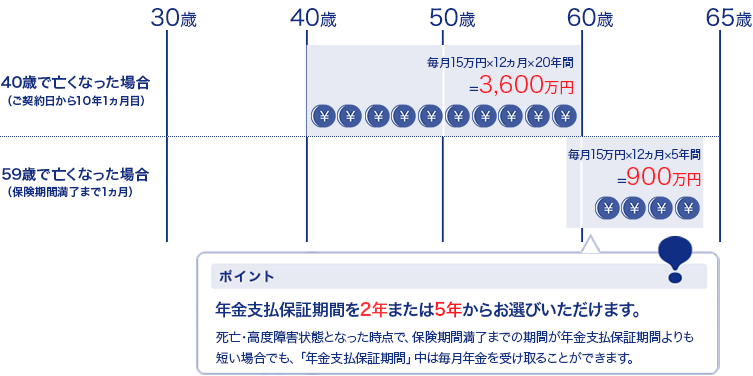 加入時の年齢ごとの保険料の目安